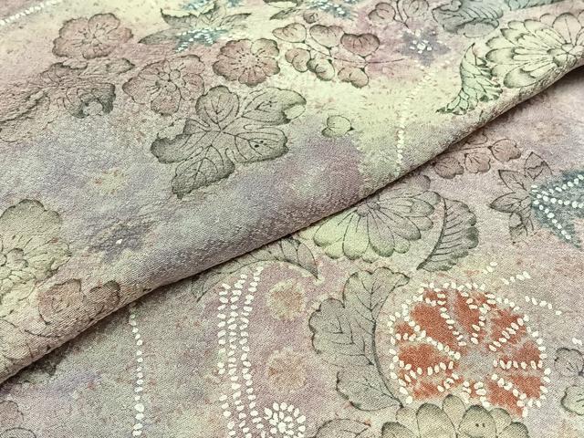 平和屋着物▽上質な小紋 単衣 辻が花 暈し染め 正絹 逸品 AABD9416jh