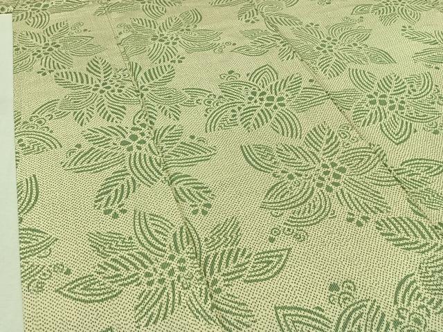 平和屋着物▽本場大島紬 単衣 草花文 正絹 逸品 AABD9418jh