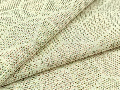 平和屋着物▽上質な紬 単衣 幾何学文様 正絹 逸品 AABD9421jh