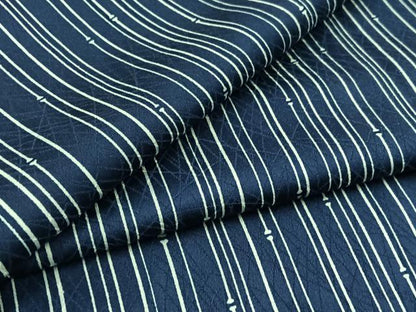 平和屋着物▽上質な小紋 単衣 縞 正絹 逸品 AABD9423jh