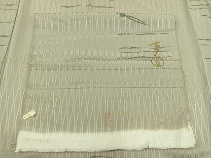 平和屋着物▽染色の魔術師　染乃座・大久保玄才　そめのざ玄才　小紋　単衣　立涌文　簪　反端付き　正絹　逸品　AABD9425jh