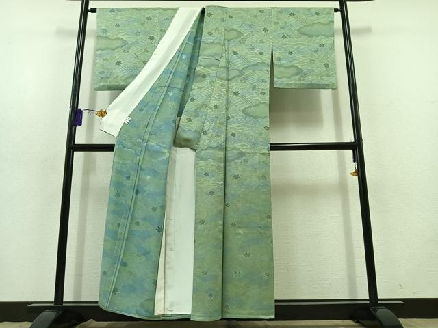 平和屋着物▽上質な小紋 単衣 舞花文 正絹 逸品 AABD9428jh