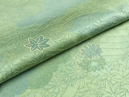 平和屋着物▽上質な小紋 単衣 舞花文 正絹 逸品 AABD9428jh