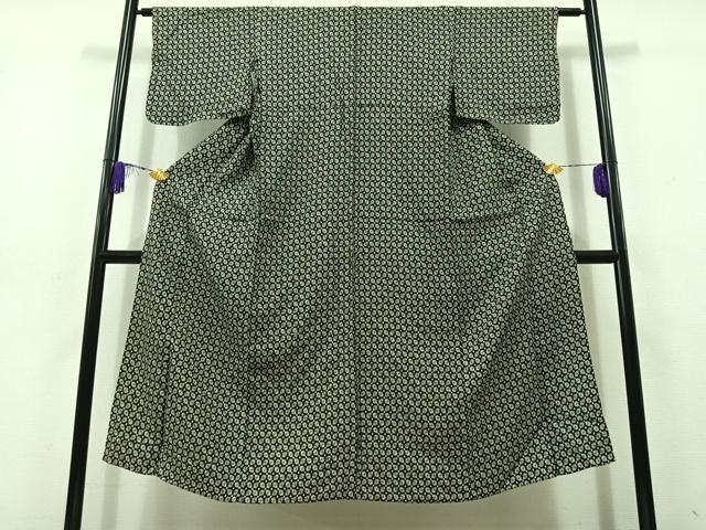 平和屋着物▽上質な小紋　単衣　草花文　AABD9429jh