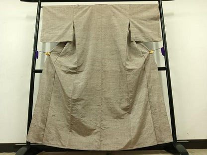 平和屋着物▽上質な紬 単衣 霞文 正絹 逸品 AABD9430jh