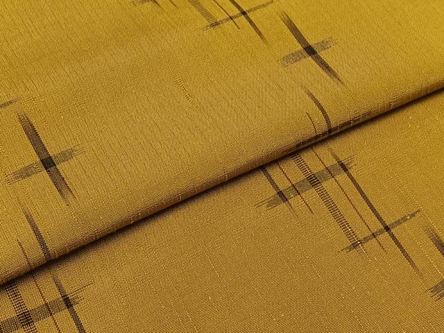 平和屋着物▽上質な紬　単衣　十字絣　正絹　逸品　AABD9433jh