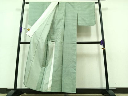 平和屋着物▽上質な紬 単衣 作家物 霞文 暈し染め 正絹 逸品 AABD9434jh