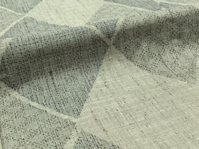 平和屋着物▽上質な紬　単衣　菱文　正絹　逸品　AABD9435jh