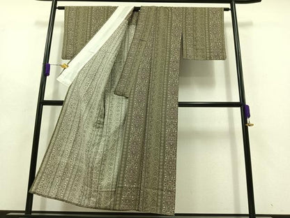 平和屋着物▽上質な小紋 単衣 花間道 正絹 逸品 AABD9438jh