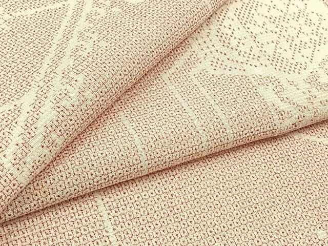 平和屋着物▽本塩沢 単衣 110亀甲 亀甲花文 正絹 逸品 AABD9440jh
