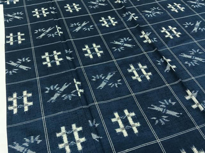 平和屋着物▽上質な紬 単衣 笹竹文 正絹 逸品 AABD9441jh