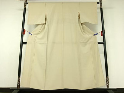 平和屋着物▽上質な色無地 単衣 砂色 正絹 逸品 AABD9442jh