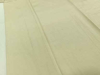 平和屋着物▽上質な色無地 単衣 砂色 正絹 逸品 AABD9442jh