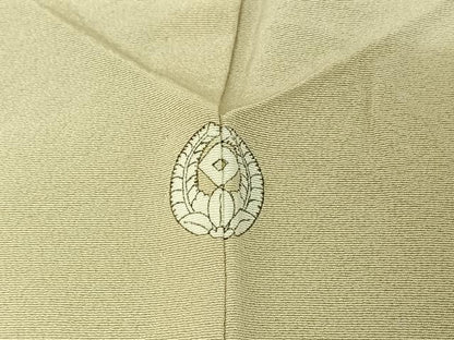 平和屋着物▽上質な色無地 単衣 砂色 正絹 逸品 AABD9442jh