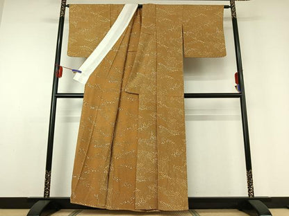 平和屋着物▽上質な小紋 単衣 風景文 正絹 逸品 AABD9444jh