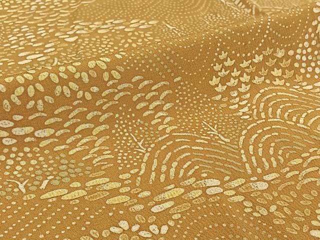 平和屋着物▽上質な小紋 単衣 風景文 正絹 逸品 AABD9444jh