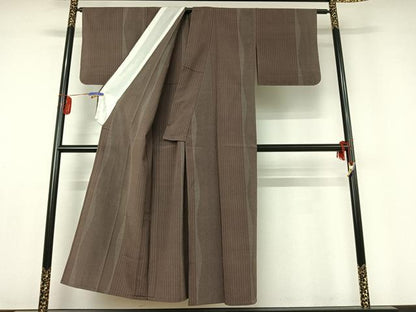 平和屋着物▽本塩沢 単衣 立涌間道 正絹 逸品 AABD9448jh