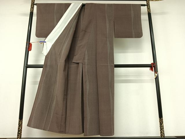 平和屋着物▽本塩沢 単衣 立涌間道 正絹 逸品 AABD9448jh