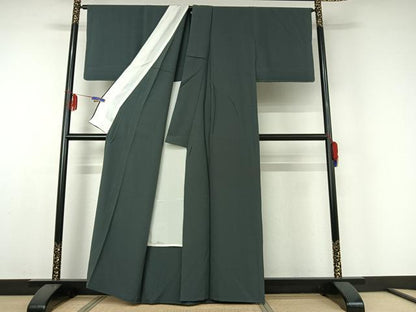 平和屋着物▽上質な色無地 単衣 百入茶色 正絹 逸品 AABD9450jh