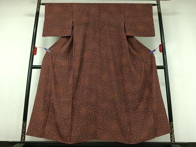 平和屋着物▽上質な小紋　単衣　舞扇文　正絹　逸品　AABD9451jh 平和屋着物▽上質な小紋 単衣 舞扇文 正絹 逸品 AABD9451jh