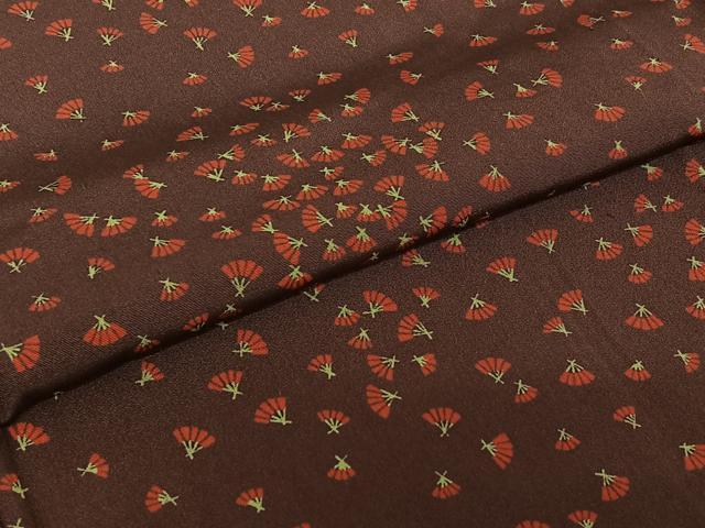 平和屋着物▽上質な小紋 単衣 舞扇文 正絹 逸品 AABD9451jh 【公式通販】
