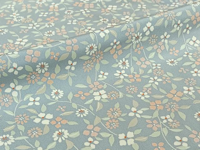 平和屋着物▽上質な小紋 単衣 草花文 正絹 逸品 AABD9452jh