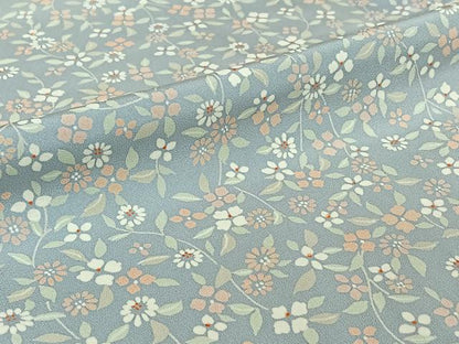平和屋着物▽上質な小紋 単衣 草花文 正絹 逸品 AABD9452jh