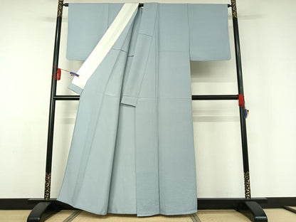 平和屋着物▽上質な色無地 単衣 箔散らし地紋 秘色色 正絹 逸品 AABD9454jh