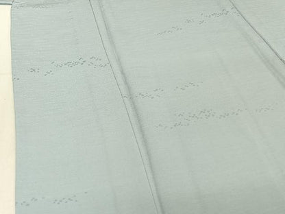 平和屋着物▽上質な色無地 単衣 箔散らし地紋 秘色色 正絹 逸品 AABD9454jh