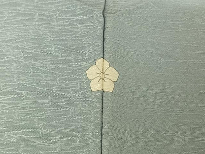 平和屋着物▽上質な色無地 単衣 箔散らし地紋 秘色色 正絹 逸品 AABD9454jh