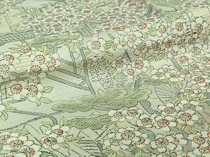 平和屋着物▽上質な小紋 単衣 手描き 御所車花文 正絹 逸品 AABD9456jh