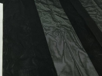 平和屋着物▽道中着　スリーシーズン　春夏秋　塵除け　濡羽色　黒地　正絹　逸品　AABD9457jh