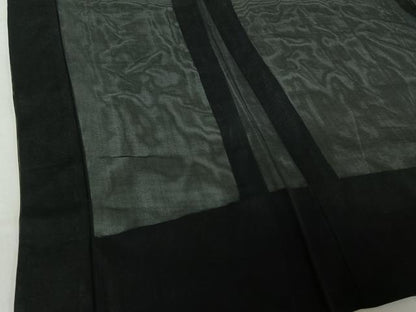 平和屋着物▽男性　黒紋付　羽織　スリーシーズン　春夏秋　塵除け　正絹　逸品　AABD9458jh