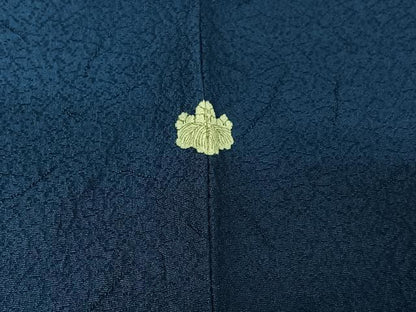 平和屋着物▽上質な色無地 単衣 瑠璃紺色 正絹 逸品 AABD9464jh