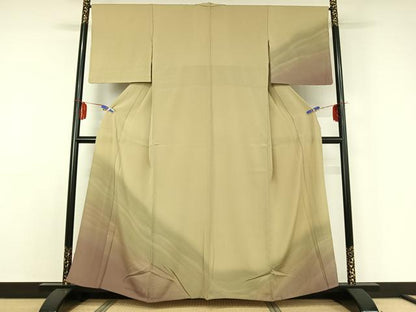 平和屋着物▽訪問着 単衣 霞文 暈し染め 正絹 逸品 AABD9471jh