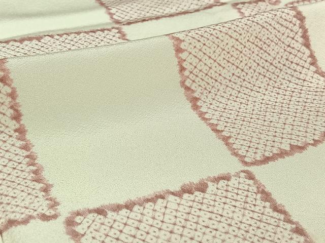 平和屋着物▽上質な小紋 単衣 市松文様 正絹 逸品 AABD9473jh