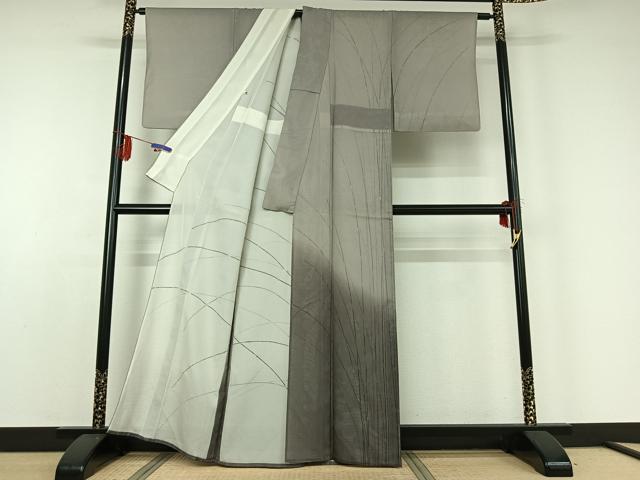 平和屋着物▽訪問着 無双 紗袷 紗×絽 芝文 暈し染め ゑり善扱い 正絹 逸品 AABD9474jh