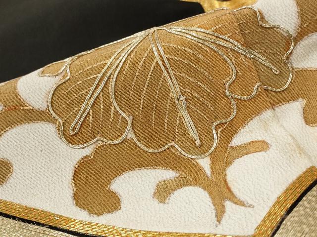 平和屋着物■豪華黒留袖　駒刺繍　花菱文　鶴　金彩　正絹　逸品　AABD9482st
