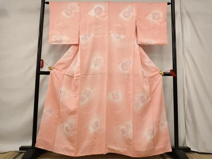 平和屋着物■上質な小紋　亀甲花文　地紋起こし　暈し染め　正絹　逸品　AABD9495st
