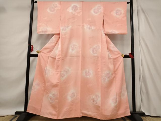 平和屋着物■上質な小紋　亀甲花文　地紋起こし　暈し染め　正絹　逸品　AABD9495st