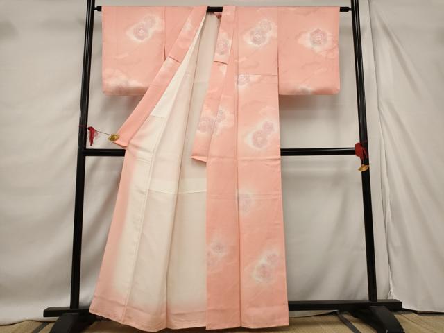 平和屋着物■上質な小紋　亀甲花文　地紋起こし　暈し染め　正絹　逸品　AABD9495st