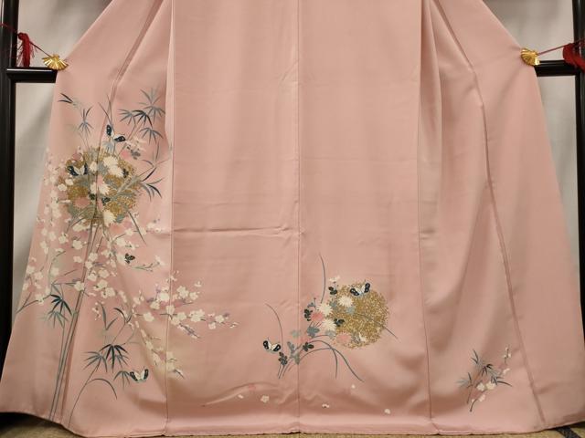平和屋着物●訪問着　花蝶文　暈し染　金彩　正絹　逸品　AABH4257ck 平和屋着物○訪問着 花蝶文 暈し染め 金彩 やまと誂製