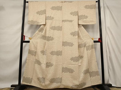 平和屋着物■上質な小紋　菱文様　正絹　逸品　AABD9511st