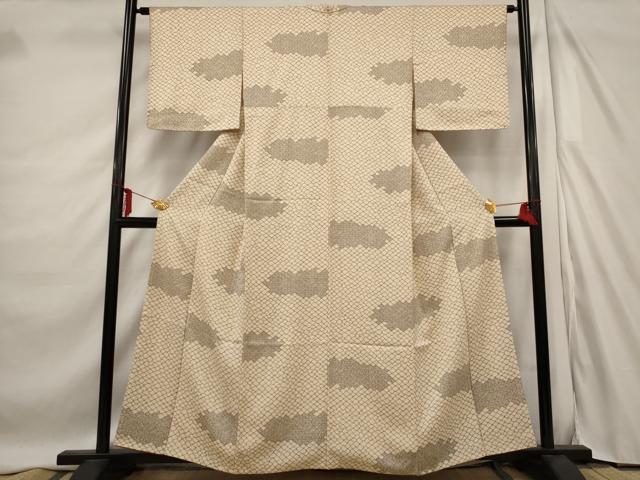 平和屋着物■上質な小紋　菱文様　正絹　逸品　AABD9511st
