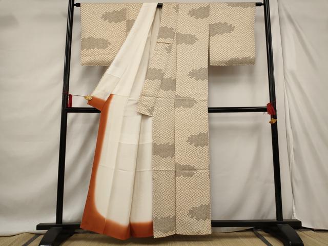 平和屋着物■上質な小紋　菱文様　正絹　逸品　AABD9511st