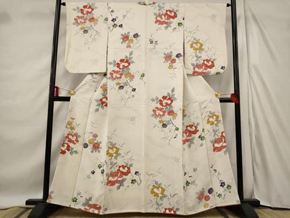 平和屋着物■上質な小紋　枝花文　金彩　正絹　逸品　AABD9514st