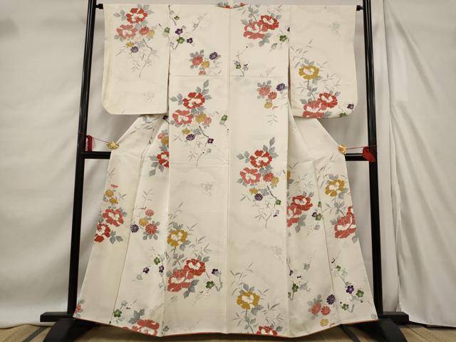 平和屋着物■上質な小紋　枝花文　金彩　正絹　逸品　AABD9514st