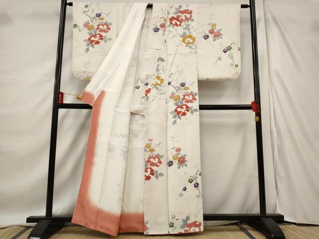 平和屋着物■上質な小紋　枝花文　金彩　正絹　逸品　AABD9514st
