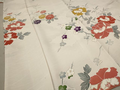 平和屋着物■上質な小紋　枝花文　金彩　正絹　逸品　AABD9514st
