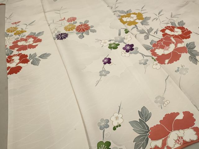 平和屋着物■上質な小紋　枝花文　金彩　正絹　逸品　AABD9514st